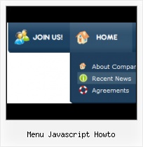Javascript Collabsible Menu Blue Button Web Page
